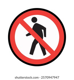 no pedestrian crossing, Road sign, traffic sign isolated on white, vector illustration