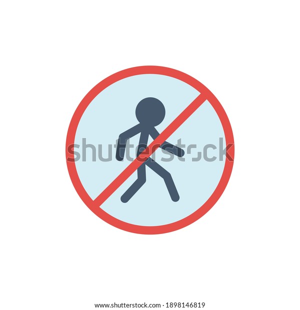 No Pedestrian Crossing Symbol Vector Solid Stock Vector (Royalty Free ...