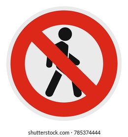 No pedestrian icon. Flat illustration of no pedestrian vector icon for web.