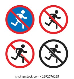 no pedestrian sign, no esit, no entry icon set