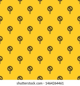 No pedestrian sign pattern seamless vector repeat geometric yellow for any design