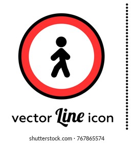 no pedestrian vector road sign icon