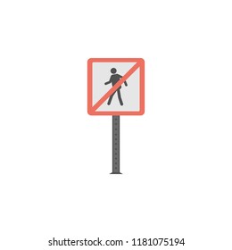No pedestrians colored icon. Element of road signs and junctions icon for mobile concept and web apps. Colored No pedestrians can be used for web and mobile on white bakgorund