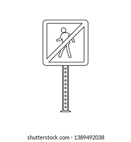 No pedestrians colored icon. Element of road signs and junctions for mobile concept and web apps icon. Outline, thin line icon for website design and development, app development