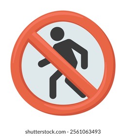 No Pedestrians Emoji Icon Illustration. Road Sign Vector Symbol Emoticon Design Doodle Vector.