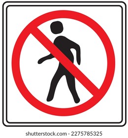 no pedestrians isolated on white