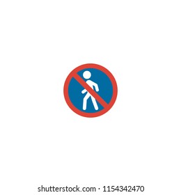 No Pedestrians vector flat icon