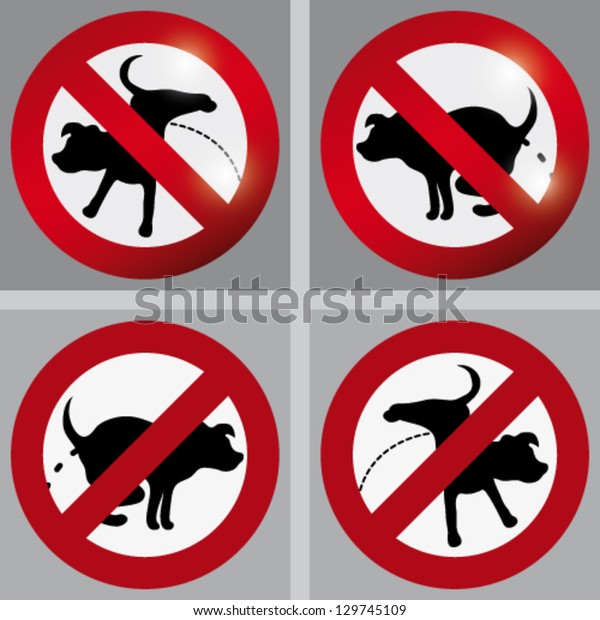 No Pee No Poop Information Signs Stock Vector (Royalty Free) 129745109