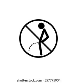 No peeing line icon, pee prohibition sign, forbidden don't pissing, vector graphics, a linear pattern on a white background, eps 10.