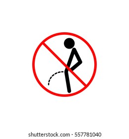 No peeing line icon, pee prohibition sign, forbidden don't pissing, vector graphics, a linear pattern red on a white background, eps 10.