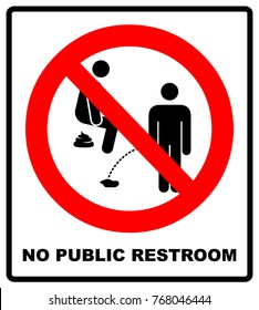 No peeing, prohibition sign, vector illustration.