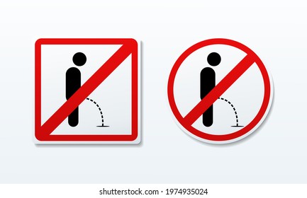 No peeing sign, prohibition symbol. Illustration vector