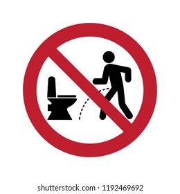 No Peeing Sign Vector Icon Please Stock Vector (Royalty Free ...