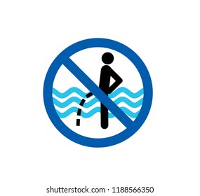 No Peeing, Swimming Pool Rules Or Prohibited Sign