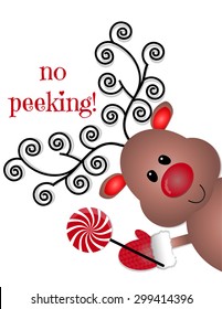 No Peeking Reindeer with Lolly Pop