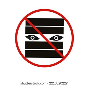 No peeking. vector warning sign