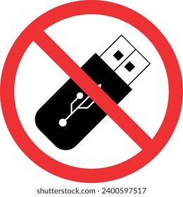 No hay señal de la unidad de lápiz. No utilice unidad flash usb. Señales y símbolos prohibidos.