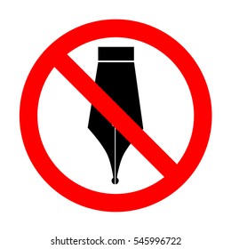 No Pen sign illustration. 
