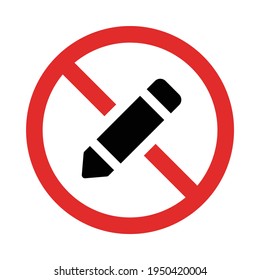 No pencil ban vector sign illustration.