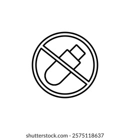 no pendrive icon Simple outline illustration