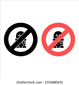 No penguin icon. Simple glyph, flat vector of christmas joy ban, prohibition, embargo, interdict, forbiddance icons for ui and ux, website or mobile application