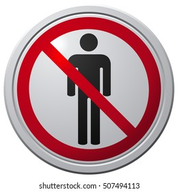 No People Allowed Sign, Vector Illustration.