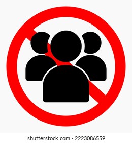 No people. Do not gather in groups. Rejection ban. Commercial line vector icon for websites and mobile minimalistic flat design.