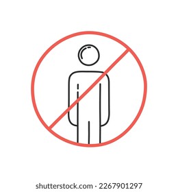 No people icon. No admittance. Hand drawing design style. Vector.