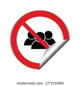 no people icon. forbidden sign. epidemic  coronavirus covid-19 
