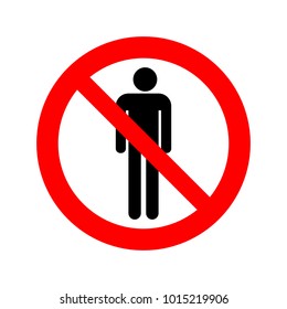 No People Sign Vector Icon.