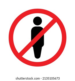 No People Sign In Vector Image. No People Icon In Vector Object. Vector For Editing And Design. Isolated Vector Image