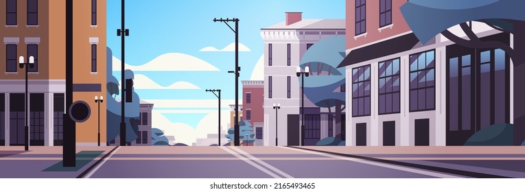 no people urban town street buildings city houses exterior cityscape background horizontal