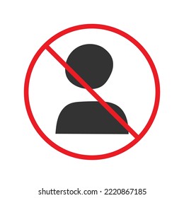 No People vector icon. Forbidden users icon. No user vector symbol. Prohibited people vector icon. Warning, caution, attention, restriction flat sign design  pictogram