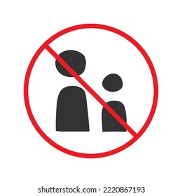 No People vector icon. Forbidden users icon. No user vector symbol. Prohibited people vector icon. Warning, caution, attention, restriction flat sign design  pictogram
