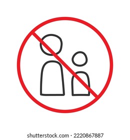 No People vector icon. Forbidden users icon. No user vector symbol. Prohibited people vector icon. Warning, caution, attention, restriction flat sign design  pictogram