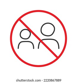 No People vector icon. Forbidden users icon. No user vector symbol. Prohibited people vector icon. Warning, caution, attention, restriction flat sign design  pictogram