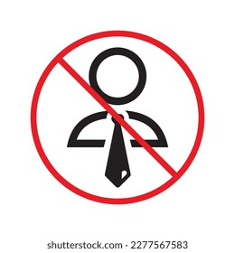 No People vector icon. Forbidden users icon. No user vector symbol. Prohibited people vector icon. Warning, caution, attention, restriction flat sign design  pictogram