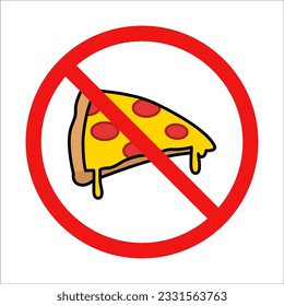 No Pepperoni Pizza Sign on White Background