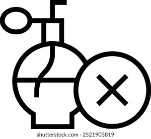 No hay icono de perfume. Diseño de estilo lineal delgado aislado sobre fondo blanco