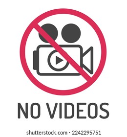 No permission in using camera signboard. Vector poster.