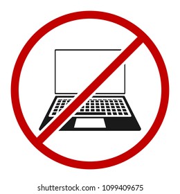 No Personal computer laptop isolated icon vector