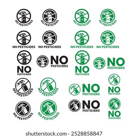 No pesticides silhouette vector logo