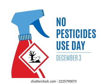 No Pesticides Use Day vector. Dangerous for the environment symbol. Poisonous spray icon vector. The symbol is of a dead tree and fish vector. December 3. Important day svg