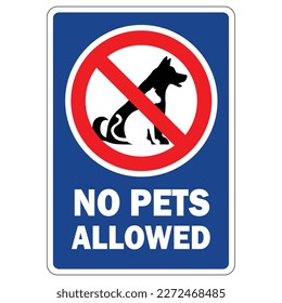no se permite ninguna señal de perro y gato con texto de advertencia y fondo azul