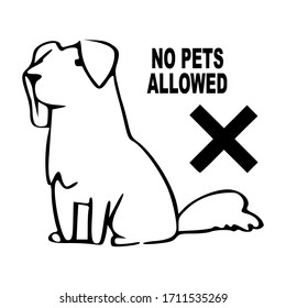 No pet allowed sign. Can be used for any purposes. Simple flat style graphic design. Vector EPS10