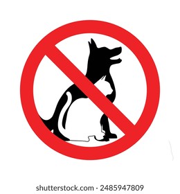 no se permite mascota signo gato perro símbolo diseño Ilustración vectorial