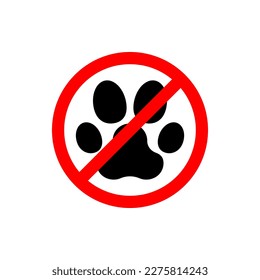 No se permite ningún icono de signo de mascota aislado en el fondo blanco. Ilustración del vector