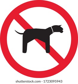 No pet animal sign, prohibition sign, ban