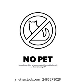 Kein PET Thin Outline Icon Vektorgrafik Design Gut für Web oder mobiles App