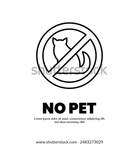 no pet thin outline icon vector design good for web or mobile app